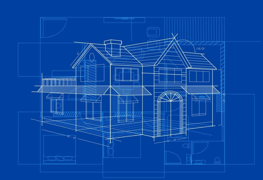 Architectural blueprint of a FAHHM Engineering Services project